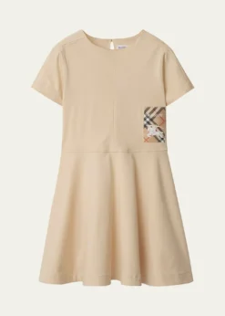 Burberry Girl's Riley EKD Logo-Print Dress, Size 3-14