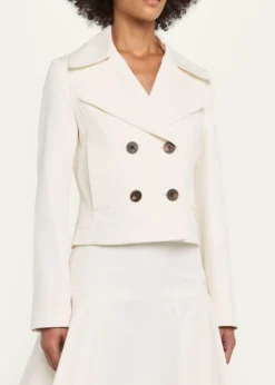 BurberryBianca Double-Breasted Cotton Twill Short Jacket