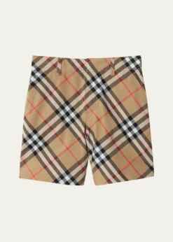 BurberryBoy's Oscar Check Cotton Shorts, Size 3-12