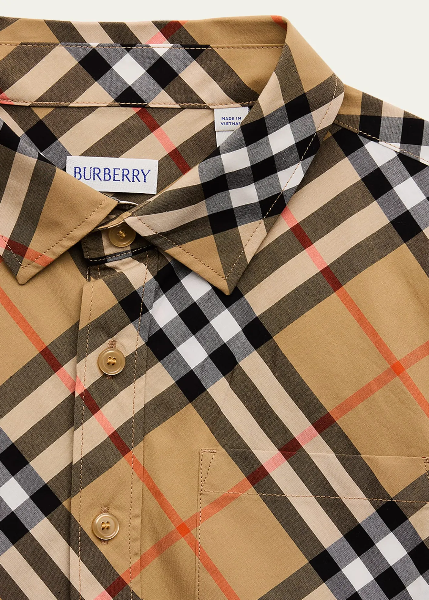 BurberryBoy's Owen Short-Sleeve Shirt, Size 3-14