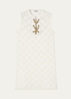 BurberryBrittany Chain Lace-up Crochet Mini Dress
