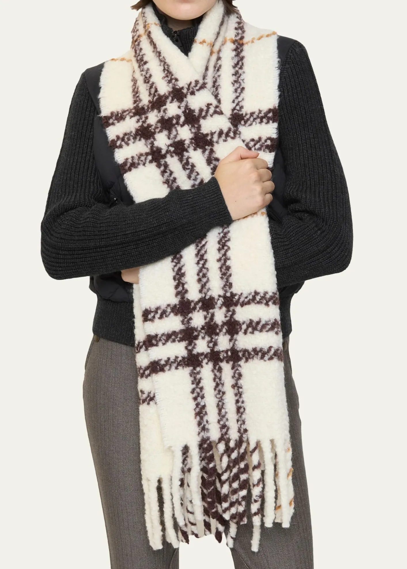 BurberryCheck Alpaca Wool Blend Bouclé Scarf