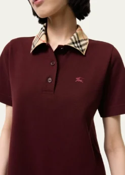 BurberryCheck Collar Cotton Polo Mini Dress