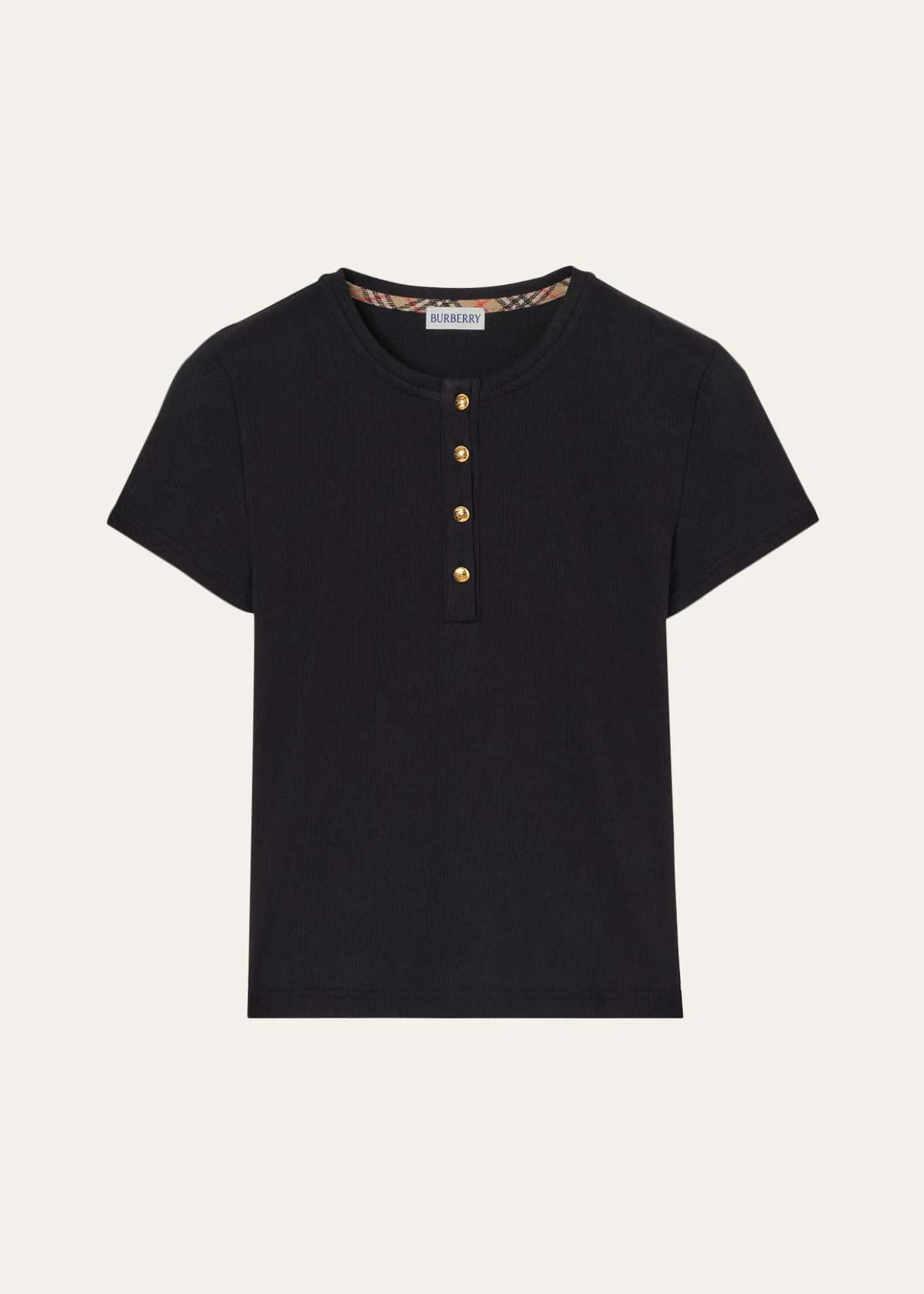 BurberryCotton Rib Knit T-Shirt