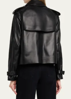 BurberryCropped Leather Mayfair Trench Jacket