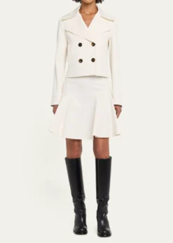 BurberryEbony Cotton Twill Flare Mini Skirt