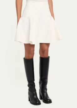 BurberryEbony Cotton Twill Flare Mini Skirt