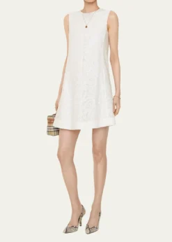 BurberryElysande Paisley Lace Sleeveless Mini Dress