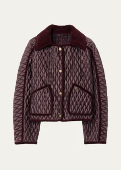 BurberryFloriston Corduroy-Trim Quilted Barn Jacket