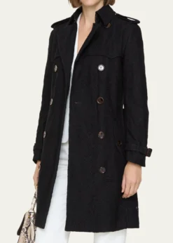 BurberryFoxfield Lace Double-Breasted Short Trench Jacket