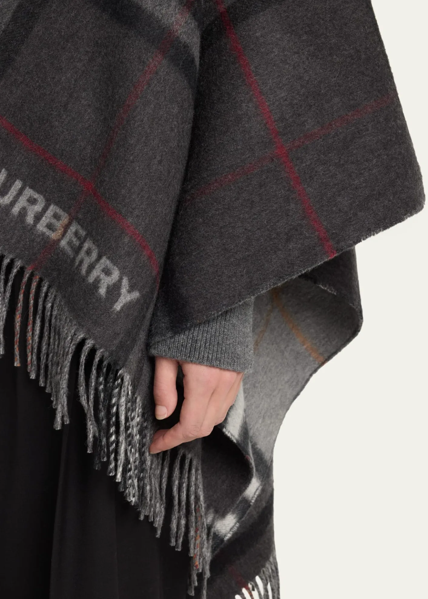 BurberryGiant Check Logo Cashmere-Blend Cape