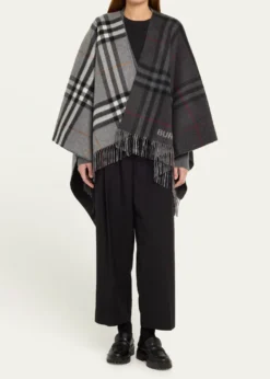 BurberryGiant Check Logo Cashmere-Blend Cape