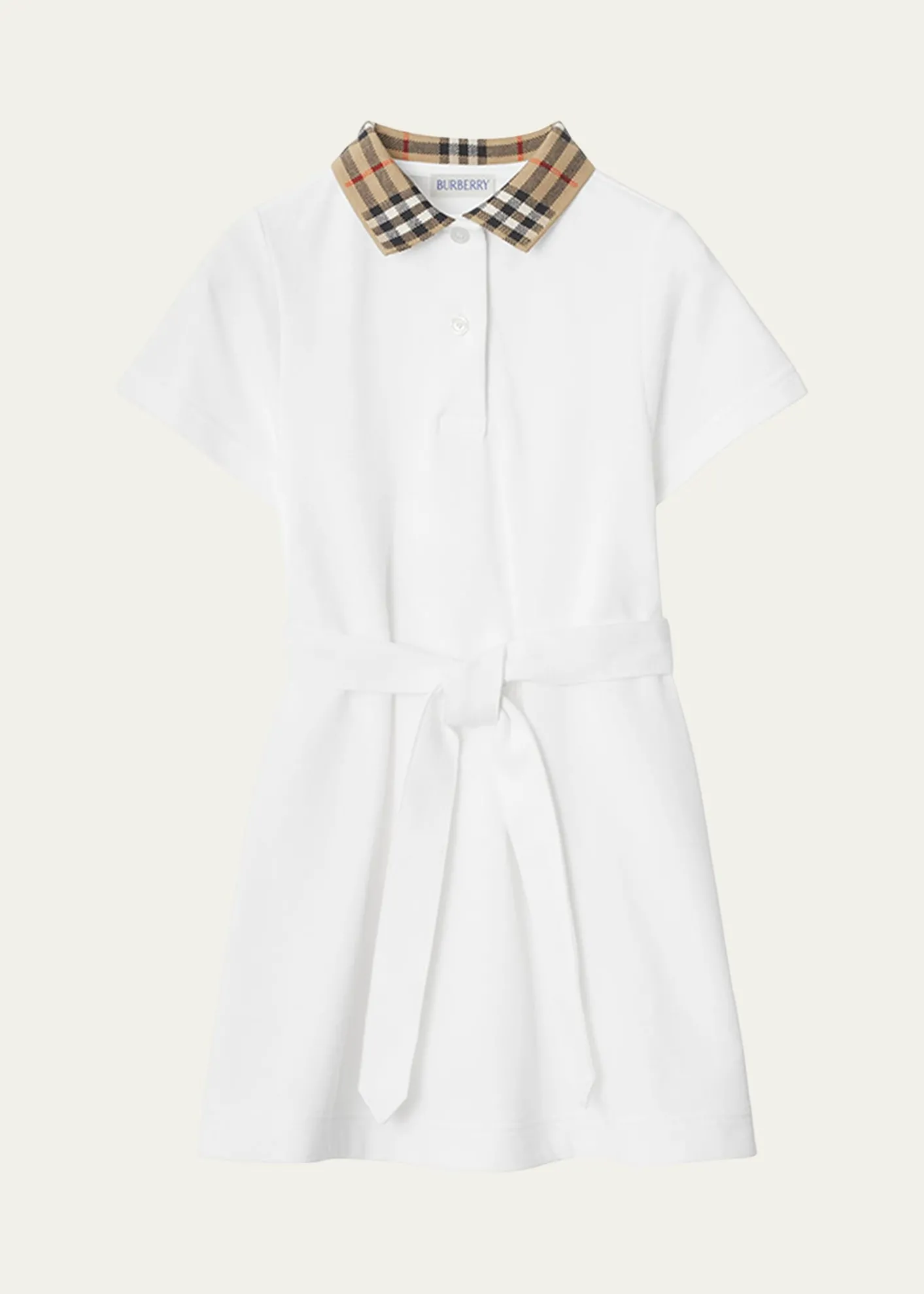 BurberryGirl's Astrid Check Polo Shirtdress, Size 3-14