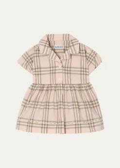 BurberryGirl's Bea Check Cotton Dress & Bloomers Set, Size 3M-18M