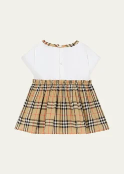 BurberryGirl's Check Bow Cotton Dress & Bloomers Set, Size 1M-18M