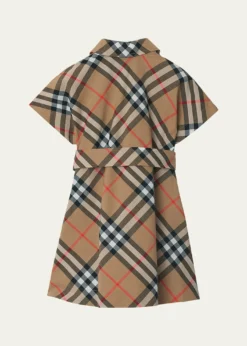 Burberry Girl's Giuletta Check-Print Shirt Dress, Size 3-14