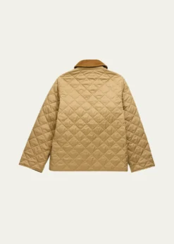 BurberryGirl's Milo Corduroy-Collar Quilted Jacket, Size Newborn-14
