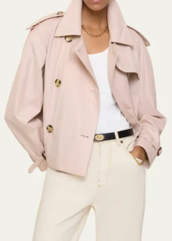 BurberryHaltye Cropped Gabardine Trench Jacket
