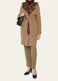BurberryHampshire Reversible Hooded Wrap Coat