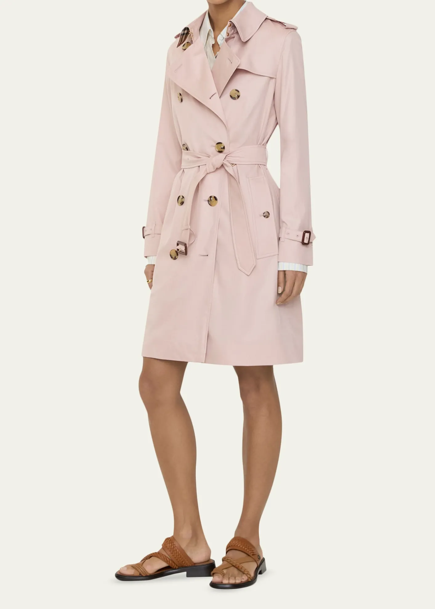 BurberryKensington Belted Double-Breasted Trench Coat
