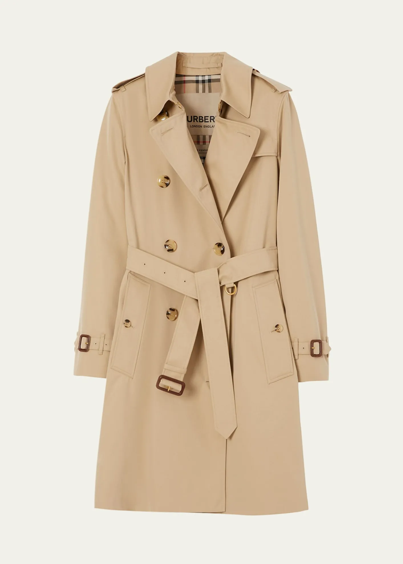 BurberryKensington Organic Belted Double-Breasted Trench Coat