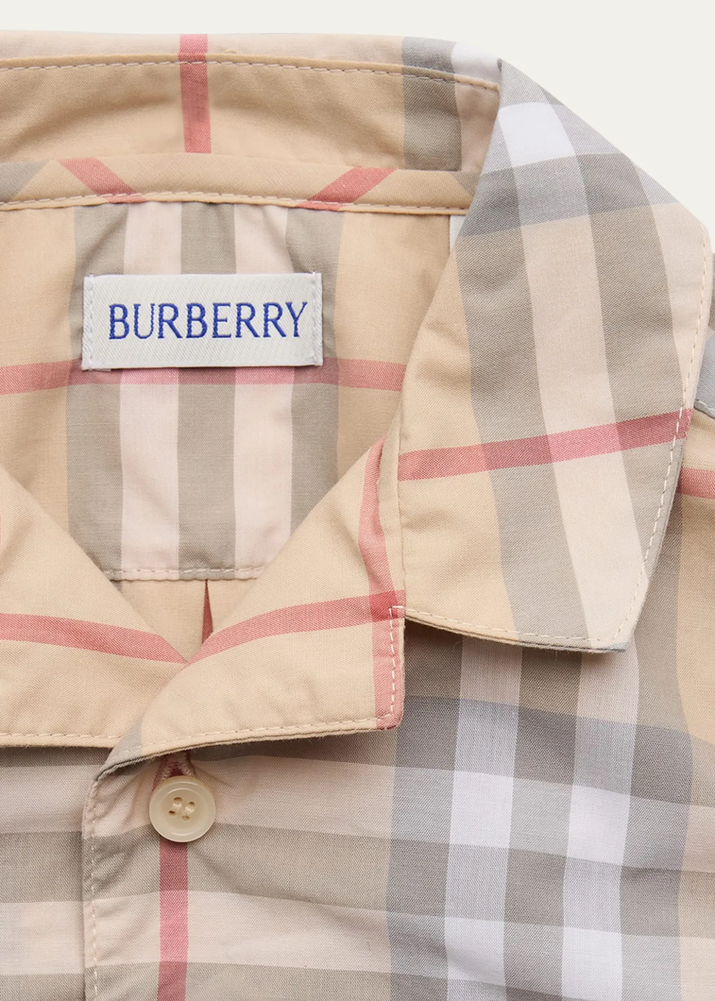 BurberryKid's Andreas Long-Sleeve Cotton Check Coveralls, Size Newborn-18M