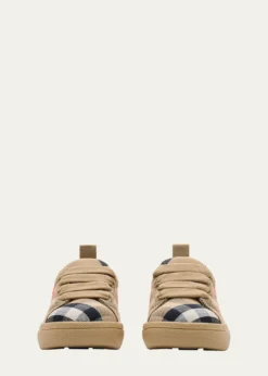 BurberryKid's Cambridge Cotton Check Sneakers, Baby