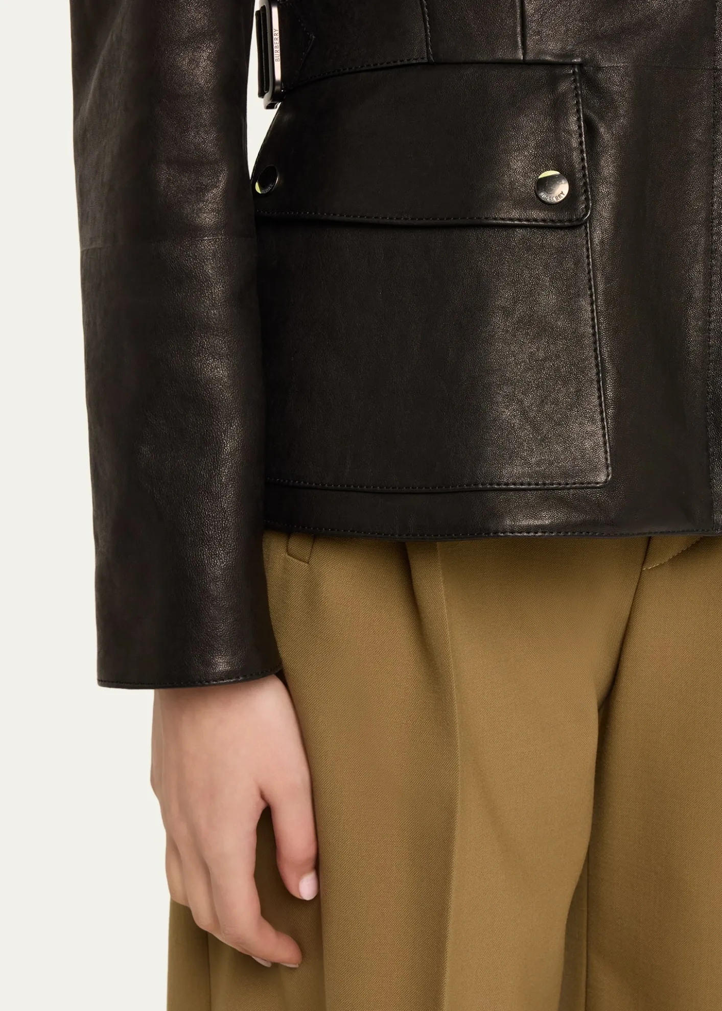 BurberryLeyton Lamb Leather Trench Jacket