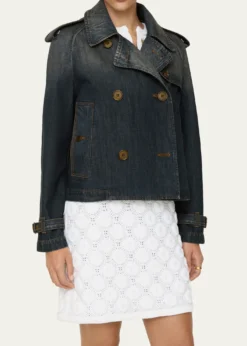 BurberryMayfair Denim Crop Trench Jacket