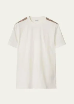 BurberryMen's Check Shoulder-Tape T-Shirt