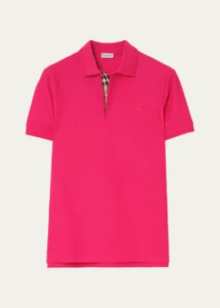 BurberryMen's Check-Placket Cotton Pique Polo Shirt