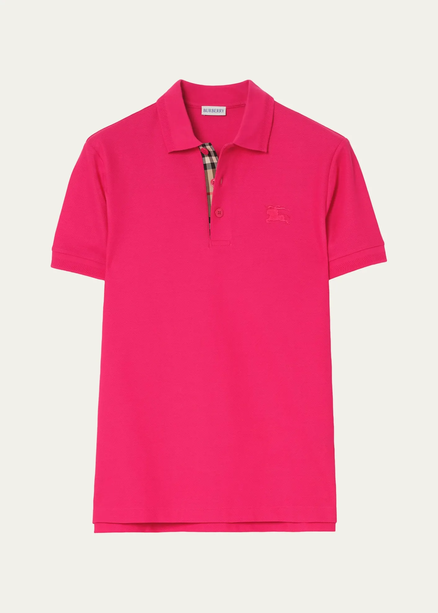 BurberryMen's Check-Placket Cotton Pique Polo Shirt
