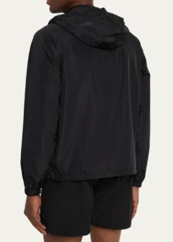 BurberryMen's Check-Tape Nylon Relaxed-Fit Hooded Jacket