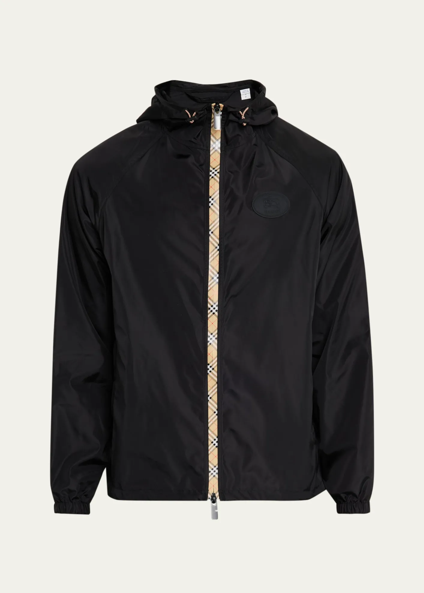 BurberryMen's Check-Tape Nylon Relaxed-Fit Hooded Jacket