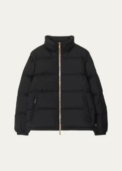 BurberryMen's Check-Zip Down Jacket