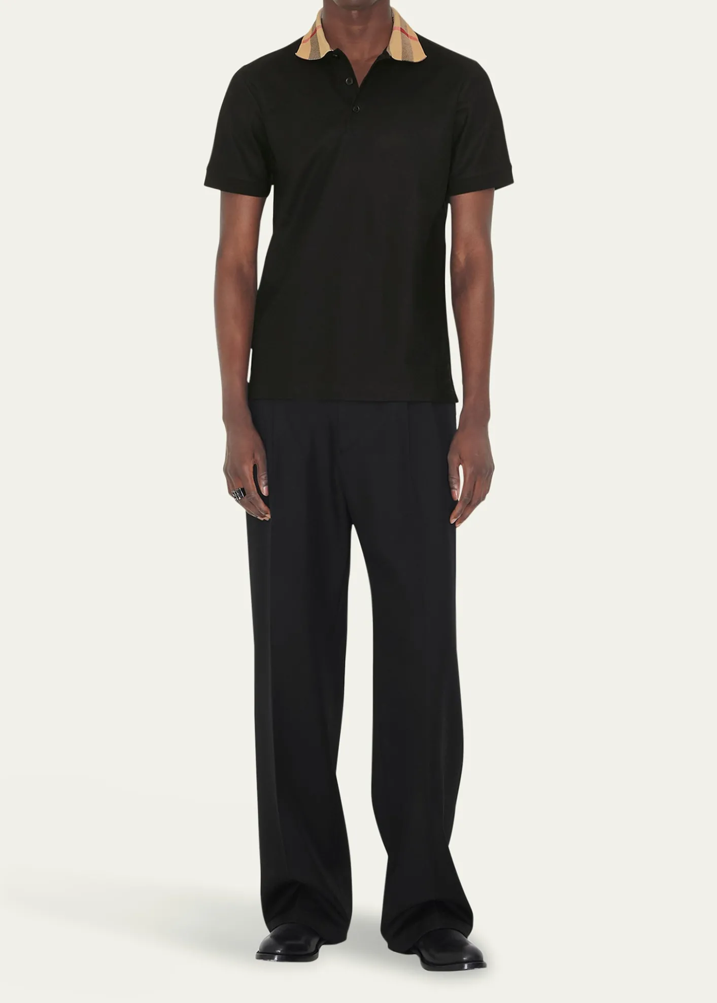 BurberryMen's Cody Check-Collar Polo Shirt