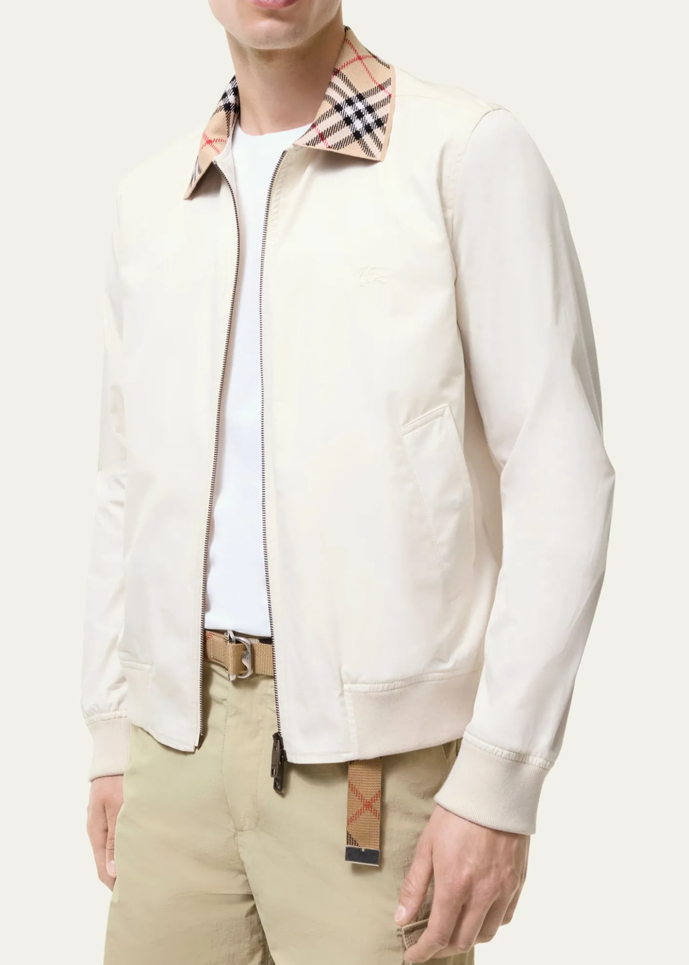 BurberryMen's Hayfield Cotton Check-Collar Bomber Jacket