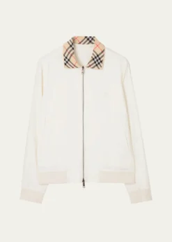 BurberryMen's Hayfield Cotton Check-Collar Bomber Jacket
