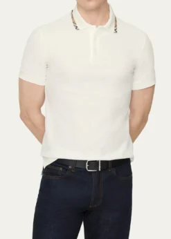 BurberryMen's Slim Fit Check-Placket Pique Polo Shirt