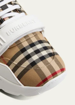 BurberryMen's Vintage Check Canvas Low-Top Sneakers