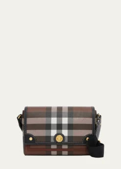 BurberryNote Giant Check E-Canvas Crossbody Bag