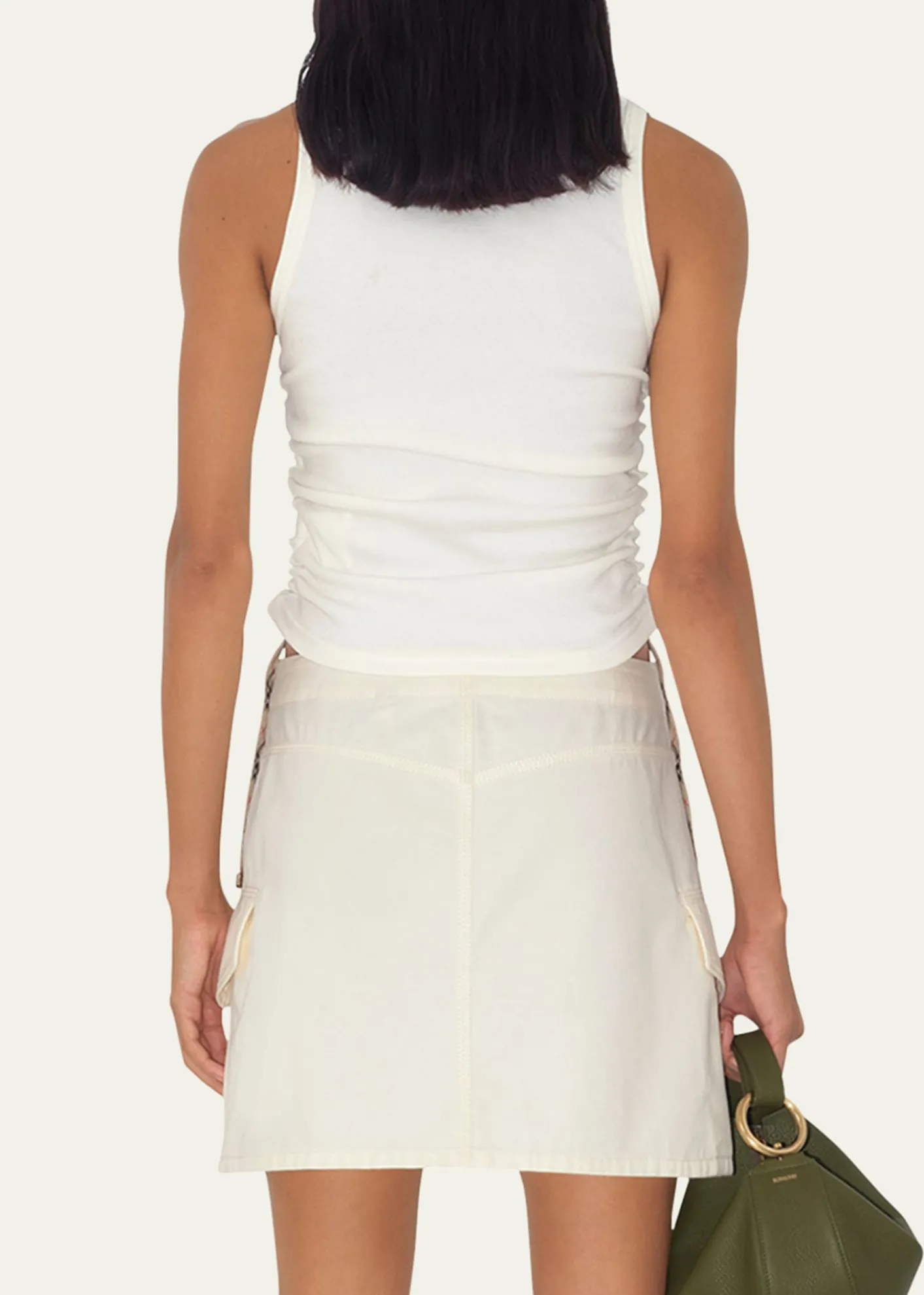 BurberryRuched Check Drawstring Tank Top