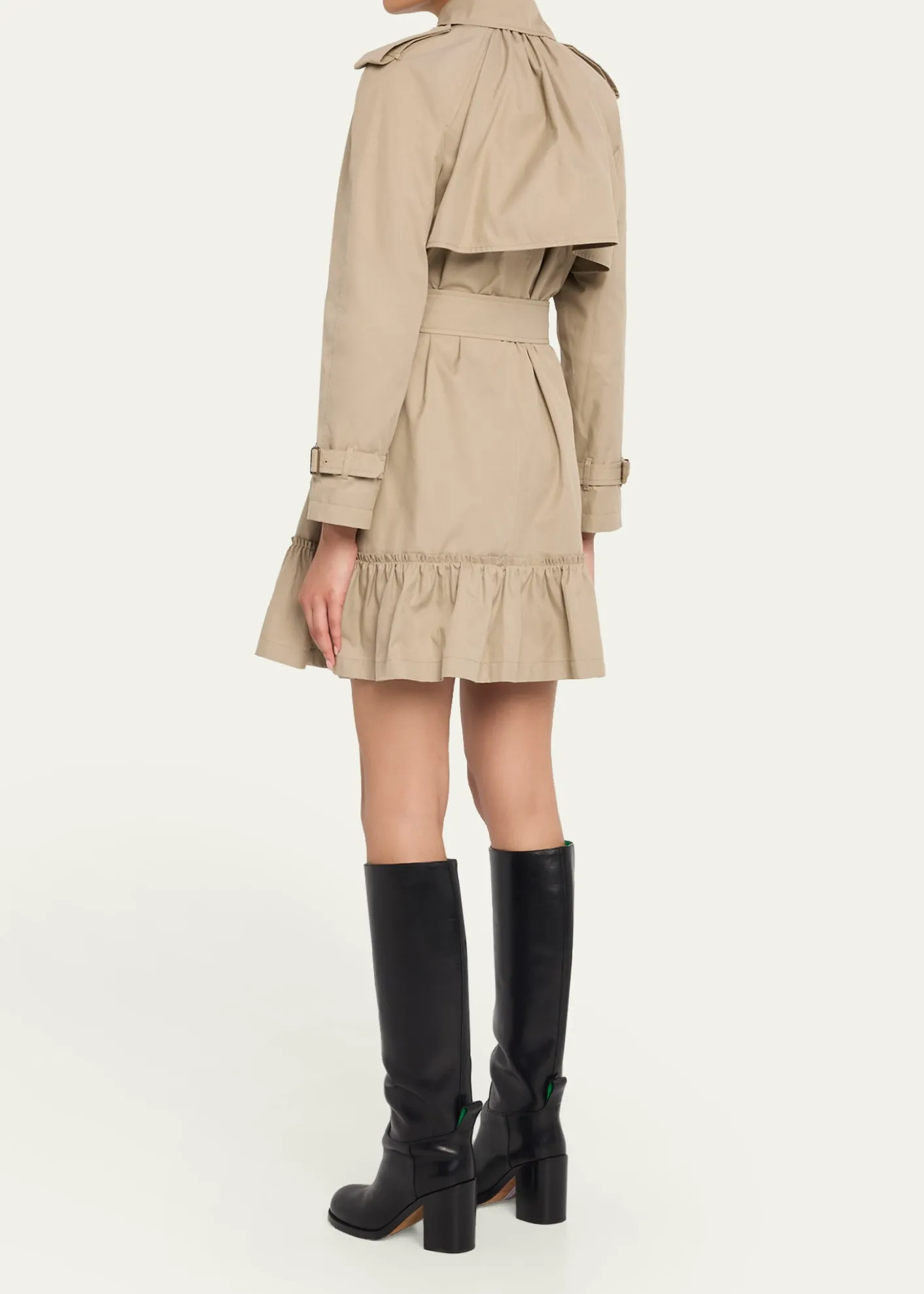BurberryRuffle Belted Short Trench Coat