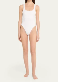 BurberrySorcha Check Trim One-Piece Swimsuit