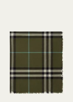 BurberryWide Check Wool Scarf
