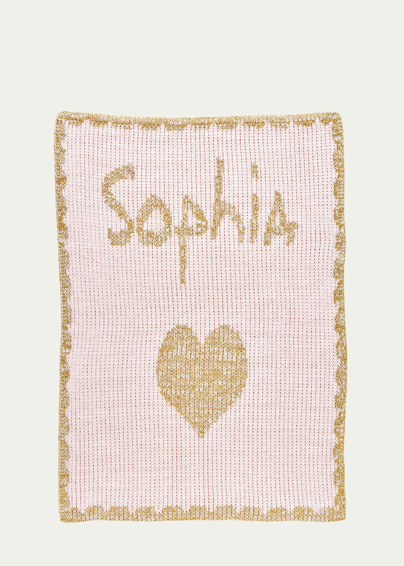 Butterscotch BlankeesSingle Heart Metallic Crib Blanket, Personalized
