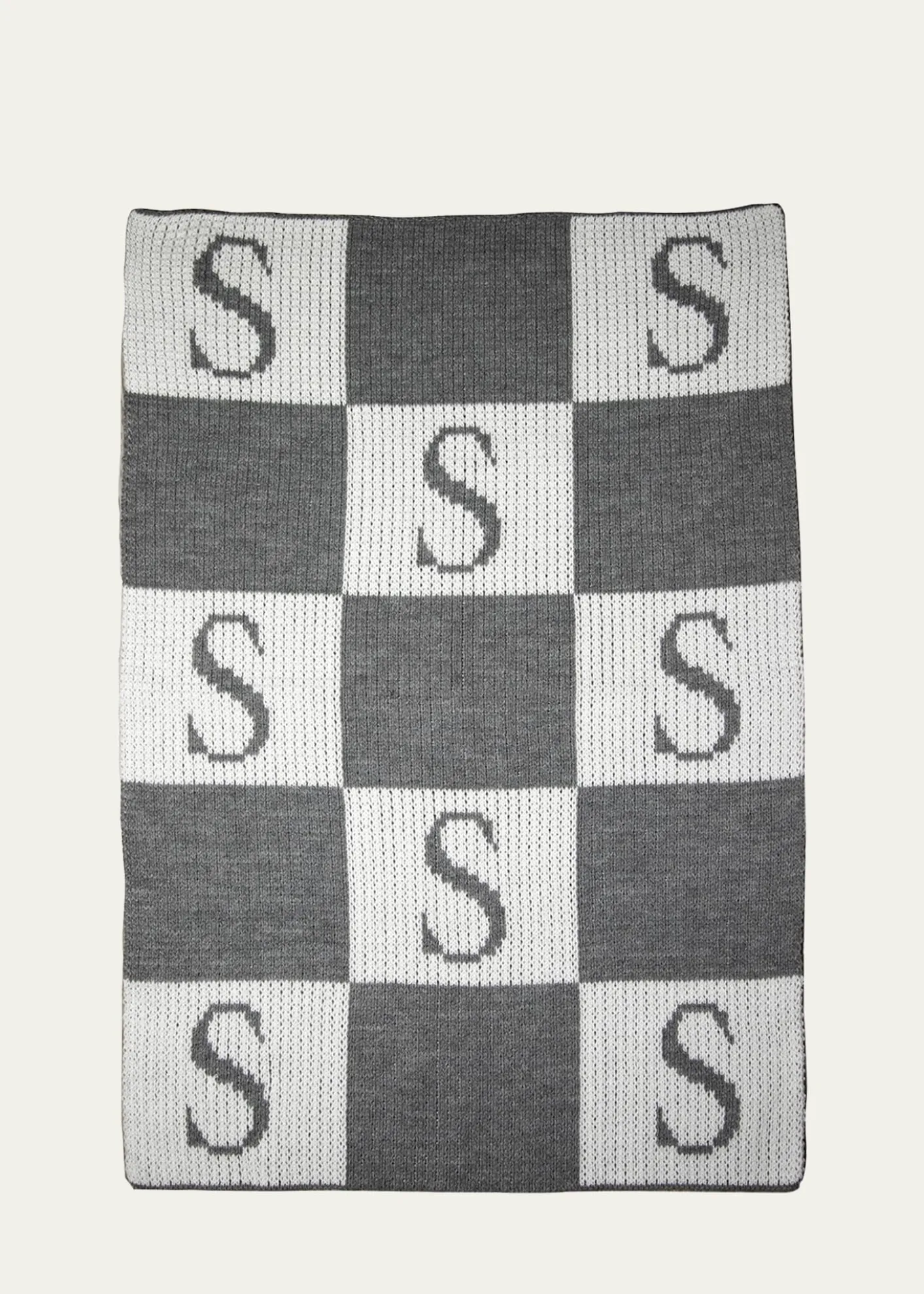 Butterscotch BlankeesPersonalized Check Colorblock Baby Blanket, Gray