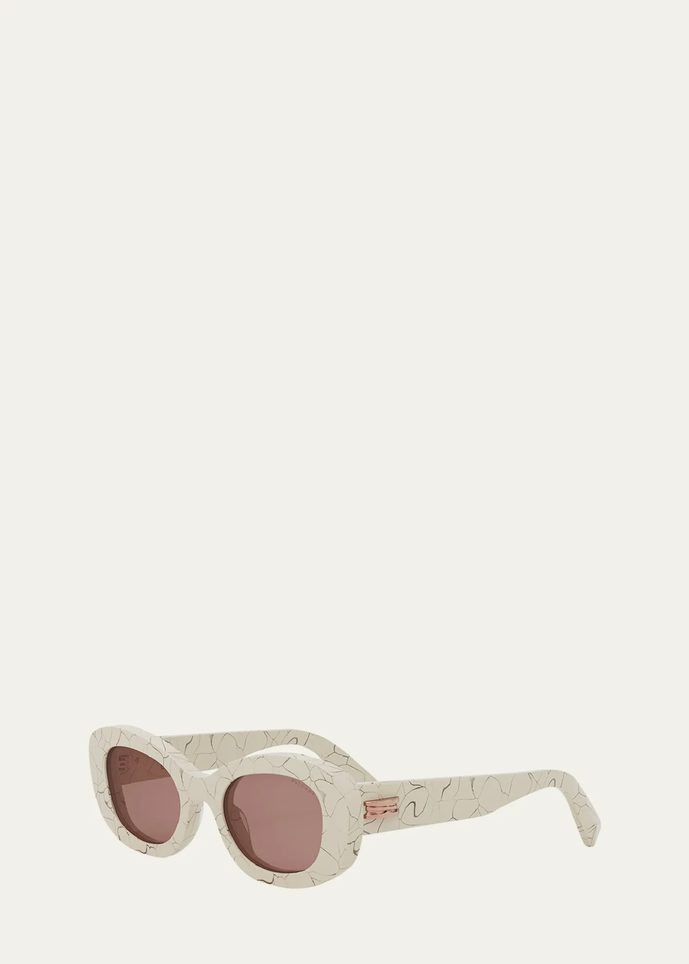 BVLGARIB.ZERO1 Oval Acetate and Nylon Sunglasses