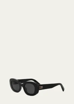 BVLGARIB.ZERO1 Oval Acetate and Nylon Sunglasses