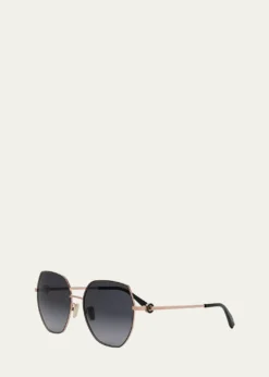 BVLGARIRound Metal & Nylon Sunglasses